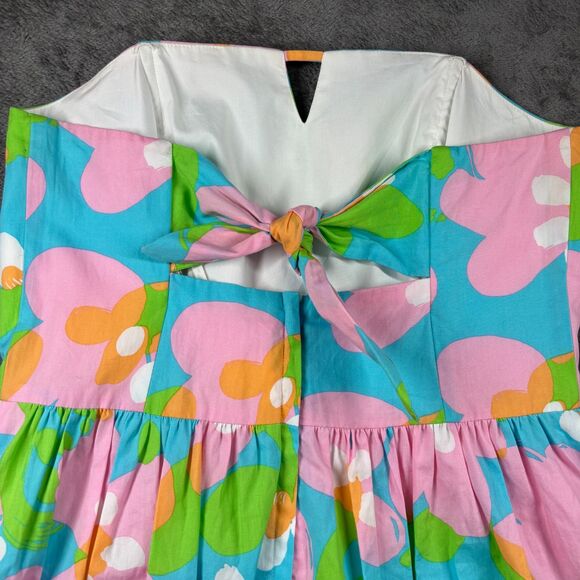 Lilly Pulitzer Richelle Strapless Dress Cotton Shorely Blue Mojo Size 8 L184 - Picture 5 of 11